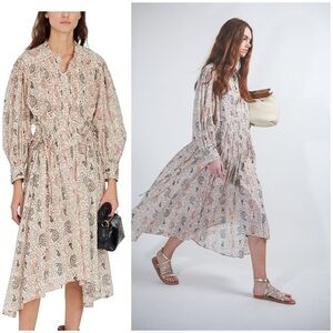 ISABEL MARANT / Ariana Printed Boho Cotton Midi Dress 44 large L